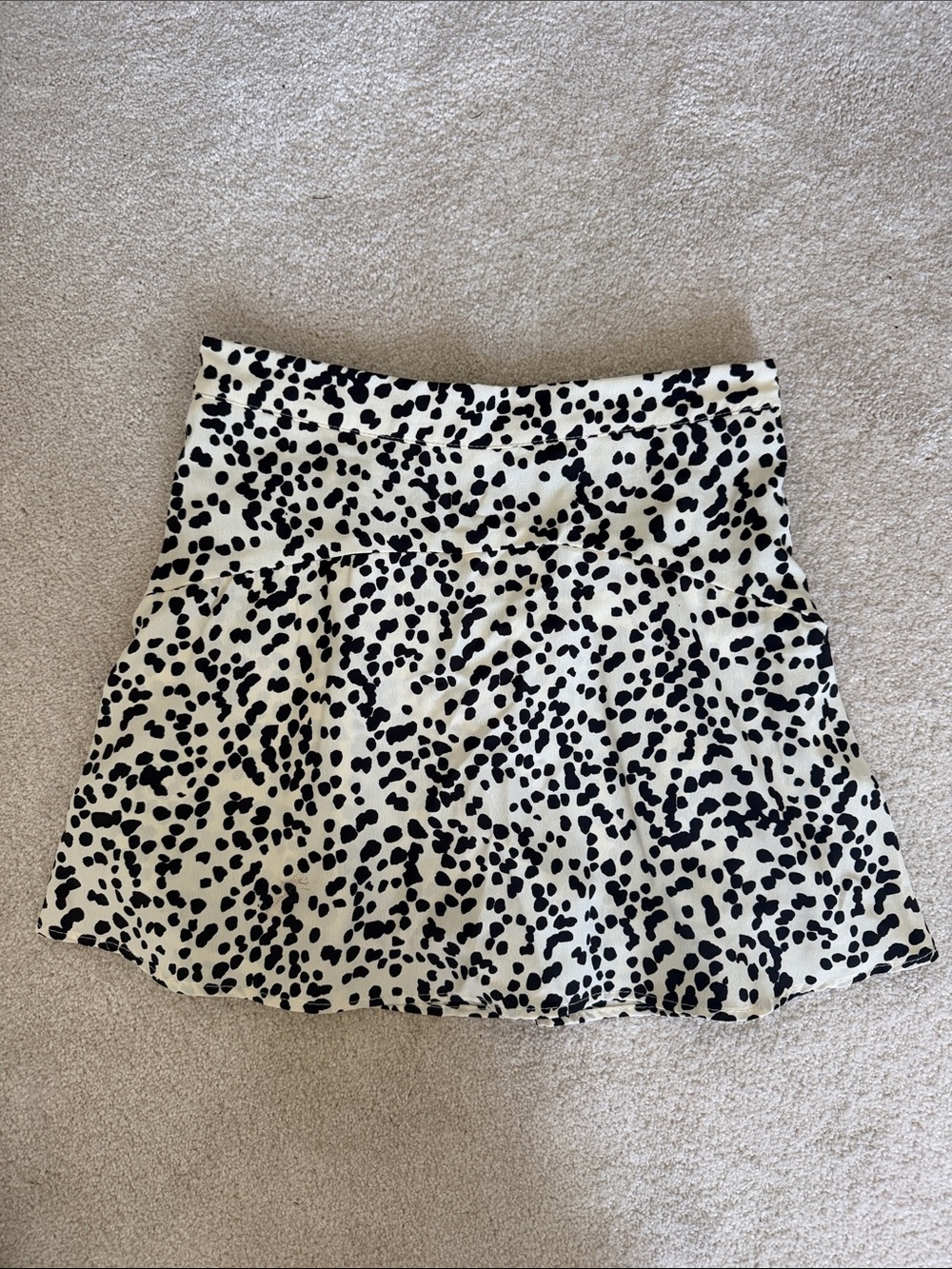Altar’d State Black and White Spot Print A-Line Skirt